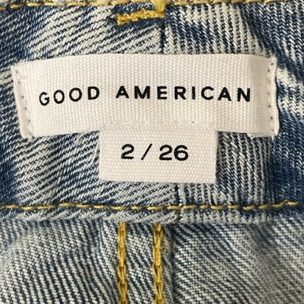 GOOD AMERICAN NWT GOOD 90’s DUSTER CROP STRAIGHT LEG JEANS INDIGO 101 2/26 - Picture 9 of 11